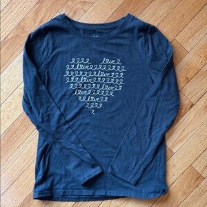 Cat & Jack Long Sleeve Love Heart Shirt - Navy